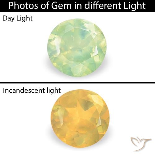 0.10ct طبيعي ليمون اخضر الكسندريت, دائري, VVS-VS