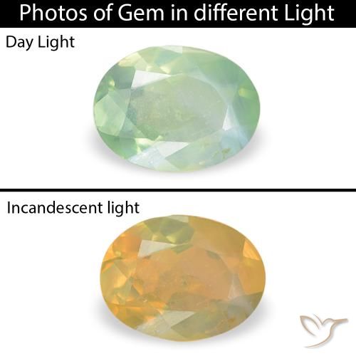 0.16ct طبيعي أخضر فاتح جدا الكسندريت, بيضوي, قليلا جدا