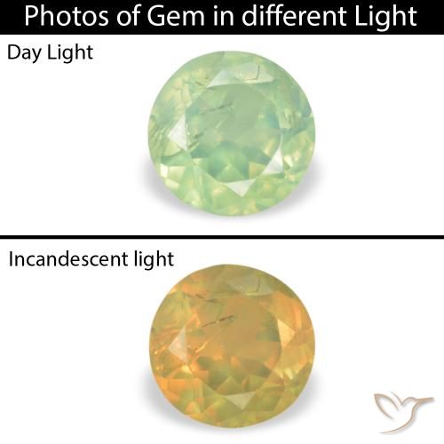 0.28ct طبيعي أخضر كمثرى باهت الكسندريت, دائري, VS-SI