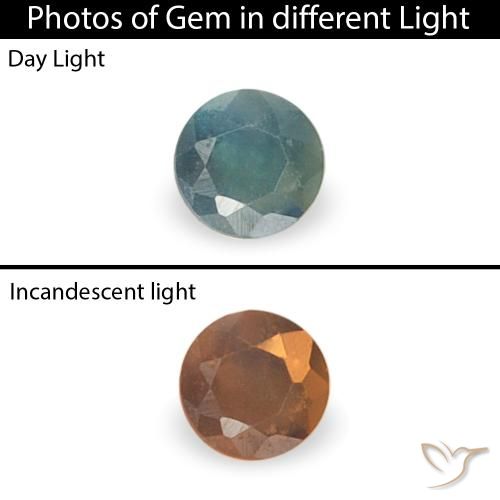 0.03ct طبيعي أزرق أخضر الكسندريت, دائري, قليلا جدا