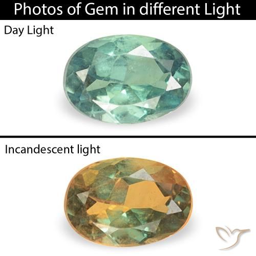 0.14ct طبيعي أخضر مزرق الكسندريت, بيضوي, قليلا جدا