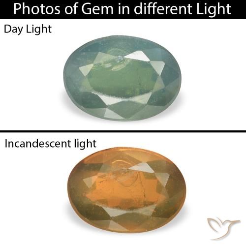 0.64ct طبيعي فيروز الكسندريت, بيضوي, قليلا جدا