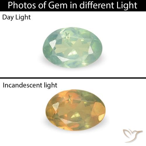 0.07ct طبيعي أخضر مزرق الكسندريت, بيضوي, قليلا جدا