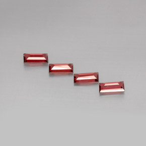 أحجار عقيق الألماندين أحمر طبيعية، باجيت، VVS-VS، وزنها  قيراط