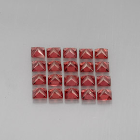 أحجار عقيق الألماندين أحمر طبيعية، مربع، VVS-VS، وزنها  قيراط