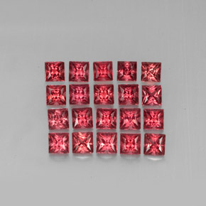 أحجار عقيق الألماندين أحمر طبيعية، مربع، VVS-VS، وزنها  قيراط