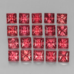 أحجار عقيق الألماندين أحمر طبيعية، مربع، VVS-VS، وزنها  قيراط