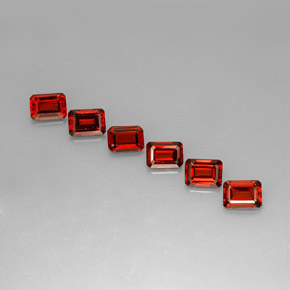 أحجار جارنيت ألماندين أحمر طبيعية، قص الزمرد، VVS-VS، وزنها  قيراط