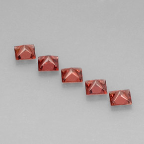 أحجار عقيق الألماندين أحمر طبيعية، مربع، VVS، وزنها  قيراط