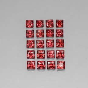 أحجار عقيق الألماندين أحمر طبيعية، مربع، VVS-VS، وزنها  قيراط