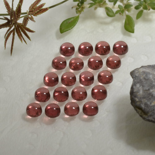 أحجار عقيق الألماندين التوت عليق أحمر طبيعية، قصة دائرى، شفاف، وزنها 4.00 قيراط