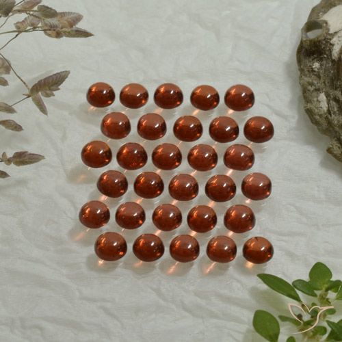 أحجار عقيق الألماندين أحمر زهرى غامق طبيعية، قصة دائرى، شفاف، وزنها 4.98 قيراط