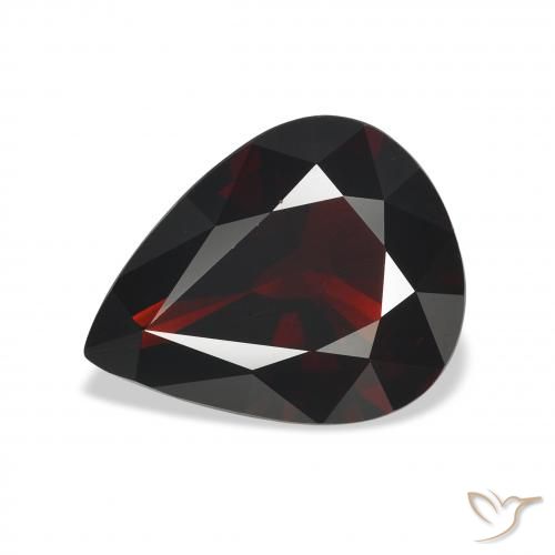 4.89ct طبيعي احمر غامق عقيق الألماندين, شكل الكمثرى, VVS-VS