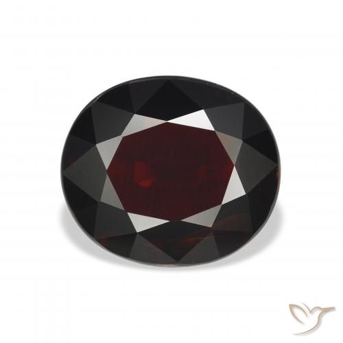 6.21ct طبيعي أحمر مسود عقيق الألماندين, بيضوي, قليلا جدا