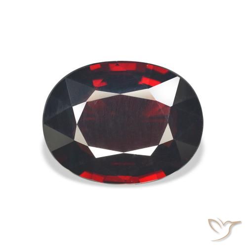 7.08ct طبيعي أحمر غامق عقيق الألماندين, بيضوي, VVS-VS