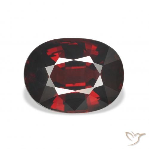 6.90ct طبيعي أحمر مسود عقيق الألماندين, بيضوي, VVS-VS