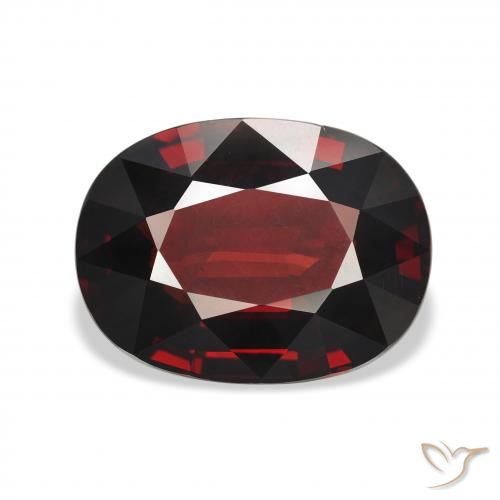 6.71ct طبيعي احمر غامق عقيق الألماندين, بيضوي, VVS-VS