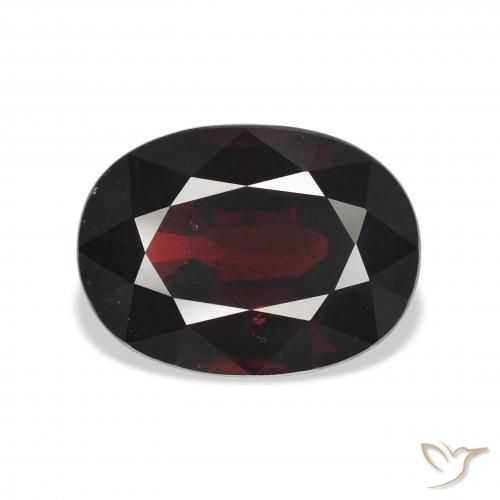 10.54ct طبيعي أحمر مسود عقيق الألماندين, بيضوي, قليلا جدا