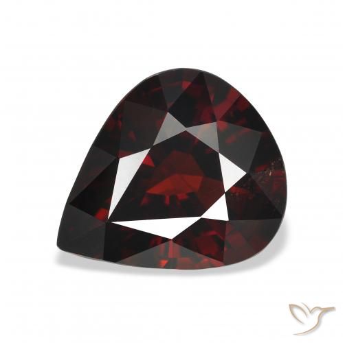 5.46ct طبيعي احمر غامق عقيق الألماندين, شكل الكمثرى, قليلا جدا