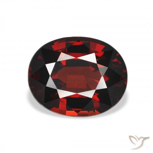 3.83ct طبيعي أحمر غامق عقيق الألماندين, بيضوي, VVS