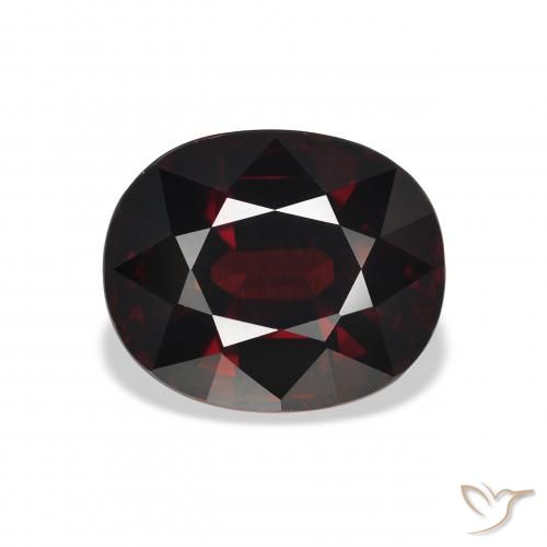 6.72ct طبيعي أحمر مسود عقيق الألماندين, بيضوي, VVS