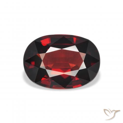 4.02ct طبيعي أحمر غامق عقيق الألماندين, بيضوي, VVS