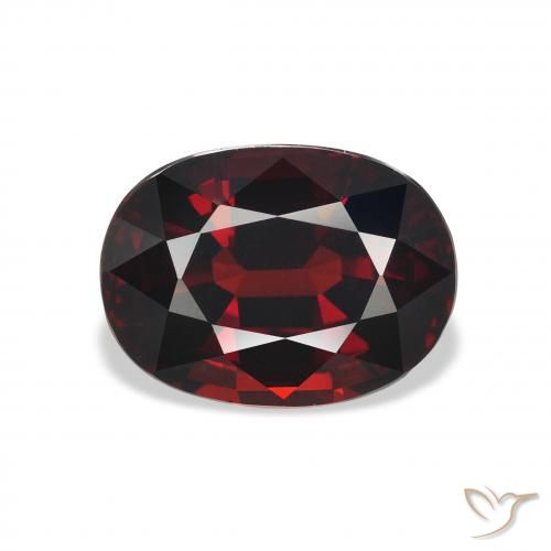 5.80ct طبيعي أحمر مسود عقيق الألماندين, بيضوي, VVS