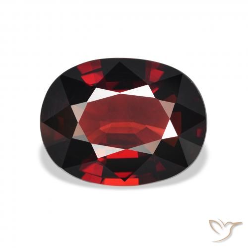 7.05ct طبيعي أحمر مسود عقيق الألماندين, بيضوي, VVS