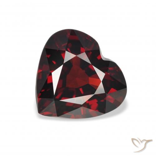 3.88ct طبيعي أحمر غامق عقيق الألماندين, قلب, VVS