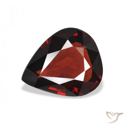 3.64ct طبيعي احمر غامق عقيق الألماندين, شكل الكمثرى, قليلا جدا