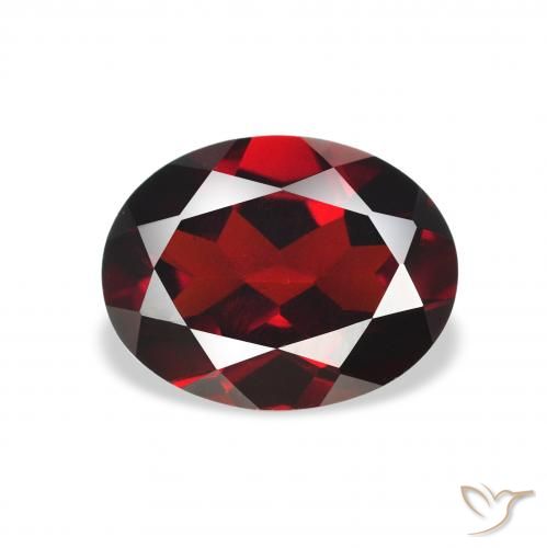 2.03ct طبيعي احمر غامق عقيق الألماندين, بيضوي, VVS-VS