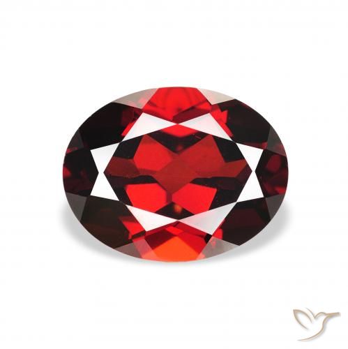 2.42ct طبيعي احمر غامق عقيق الألماندين, بيضوي, قليلا جدا