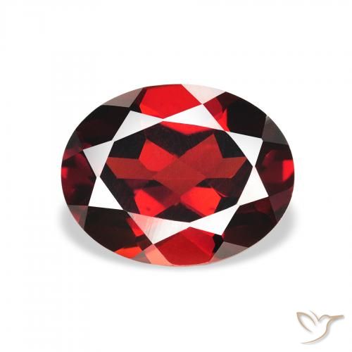 2.25ct طبيعي أحمر غامق عقيق الألماندين, بيضوي, قليلا جدا