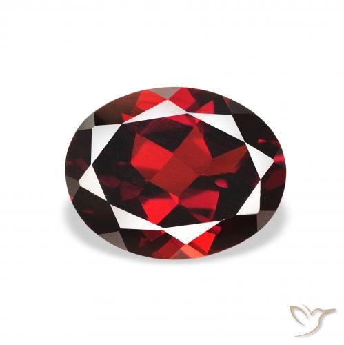 2.12ct طبيعي أحمر غامق عقيق الألماندين, بيضوي, قليلا جدا