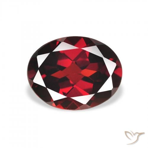 2.13ct طبيعي أحمر غامق عقيق الألماندين, بيضوي, قليلا جدا