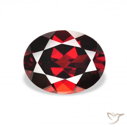 2.38ct طبيعي أحمر غامق عقيق الألماندين, بيضوي, قليلا جدا