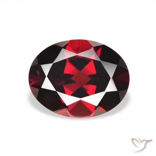 2.41ct طبيعي أحمر غامق عقيق الألماندين, بيضوي, قليلا جدا