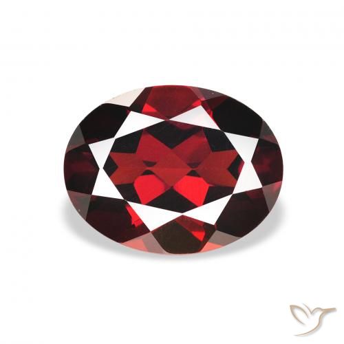 2.45ct طبيعي أحمر غامق عقيق الألماندين, بيضوي, قليلا جدا