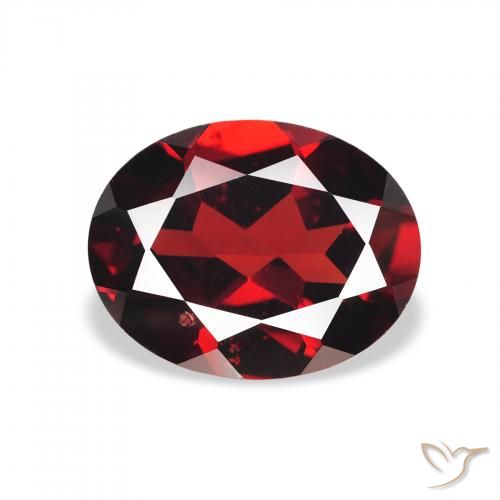 2.14ct طبيعي احمر غامق عقيق الألماندين, بيضوي, قليلا جدا