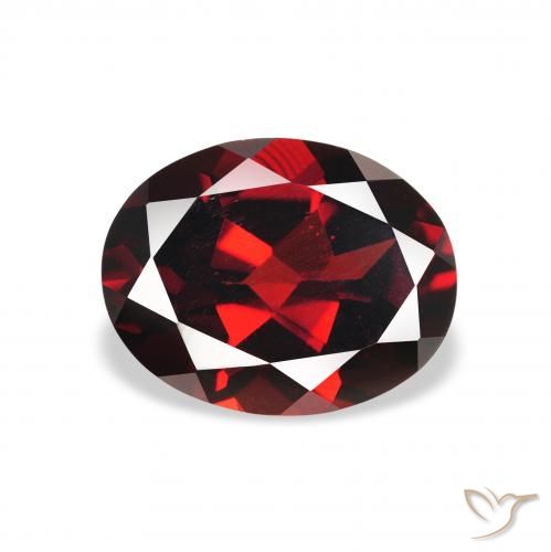 2.37ct طبيعي احمر غامق عقيق الألماندين, بيضوي, قليلا جدا