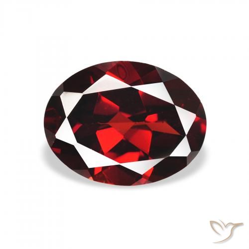 1.96ct طبيعي أحمر غامق عقيق الألماندين, بيضوي, قليلا جدا