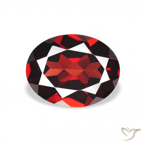 2.03ct طبيعي أحمر غامق عقيق الألماندين, بيضوي, قليلا جدا