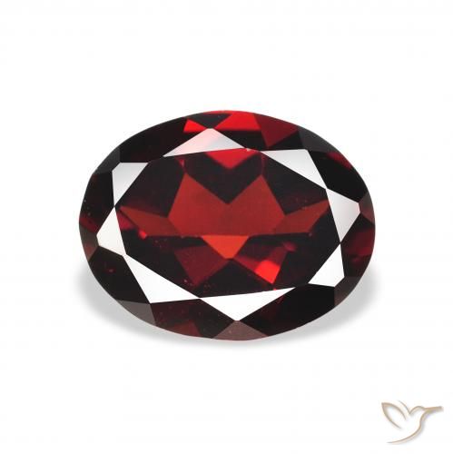 2.16ct طبيعي أحمر غامق عقيق الألماندين, بيضوي, قليلا جدا
