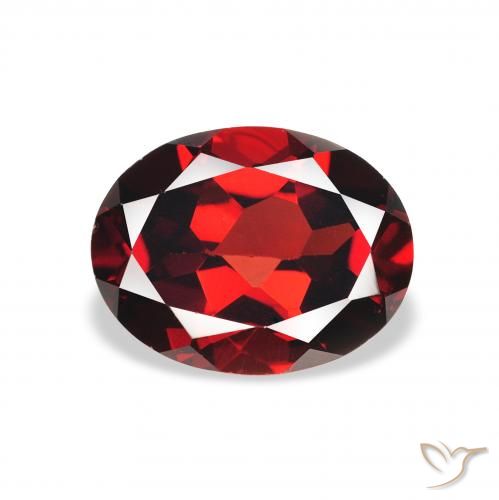 2.21ct طبيعي احمر غامق عقيق الألماندين, بيضوي, قليلا جدا