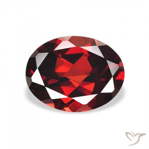 2.09ct طبيعي احمر غامق عقيق الألماندين, بيضوي, VVS-VS