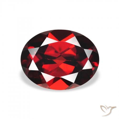 2.33ct طبيعي أحمر غامق عقيق الألماندين, بيضوي, VVS-VS