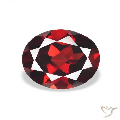 2.26ct طبيعي أحمر غامق عقيق الألماندين, بيضوي, قليلا جدا