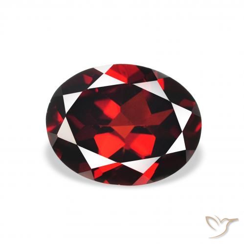 2.18ct طبيعي احمر غامق عقيق الألماندين, بيضوي, VVS-VS