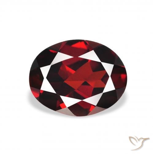 2.09ct طبيعي أحمر غامق عقيق الألماندين, بيضوي, VVS-VS