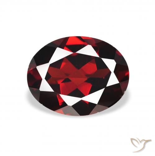 2.19ct طبيعي أحمر غامق عقيق الألماندين, بيضوي, قليلا جدا